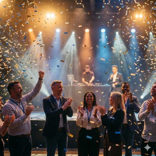 Konfettiregen für Firmenevent