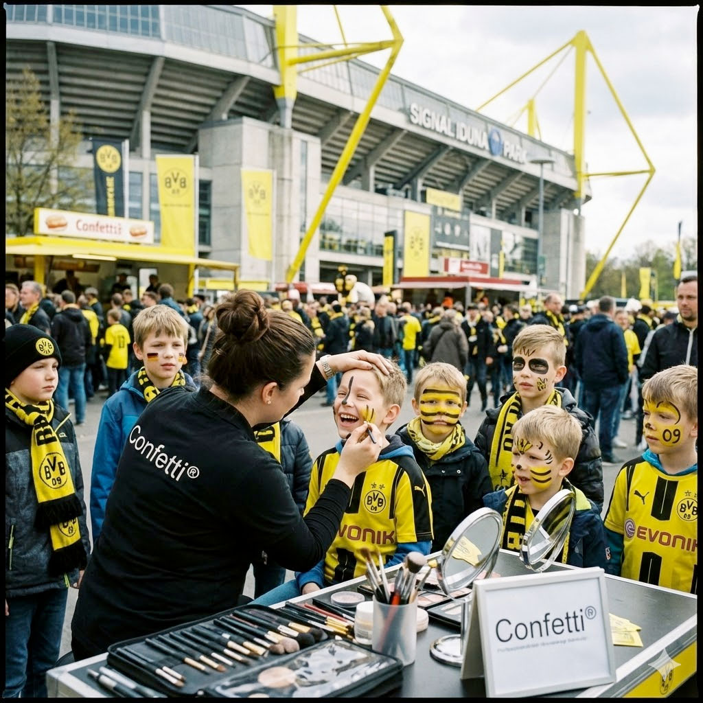 kinderschminken-dortmund-bvb-signal-iduna-park-confetti