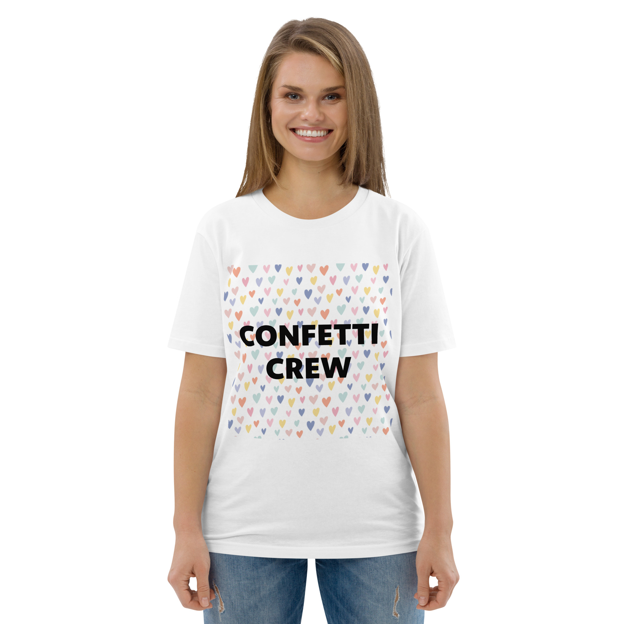 Confetti Crew Herzen - Unisex-Bio-Baumwoll-T-Shirt – Bild 2