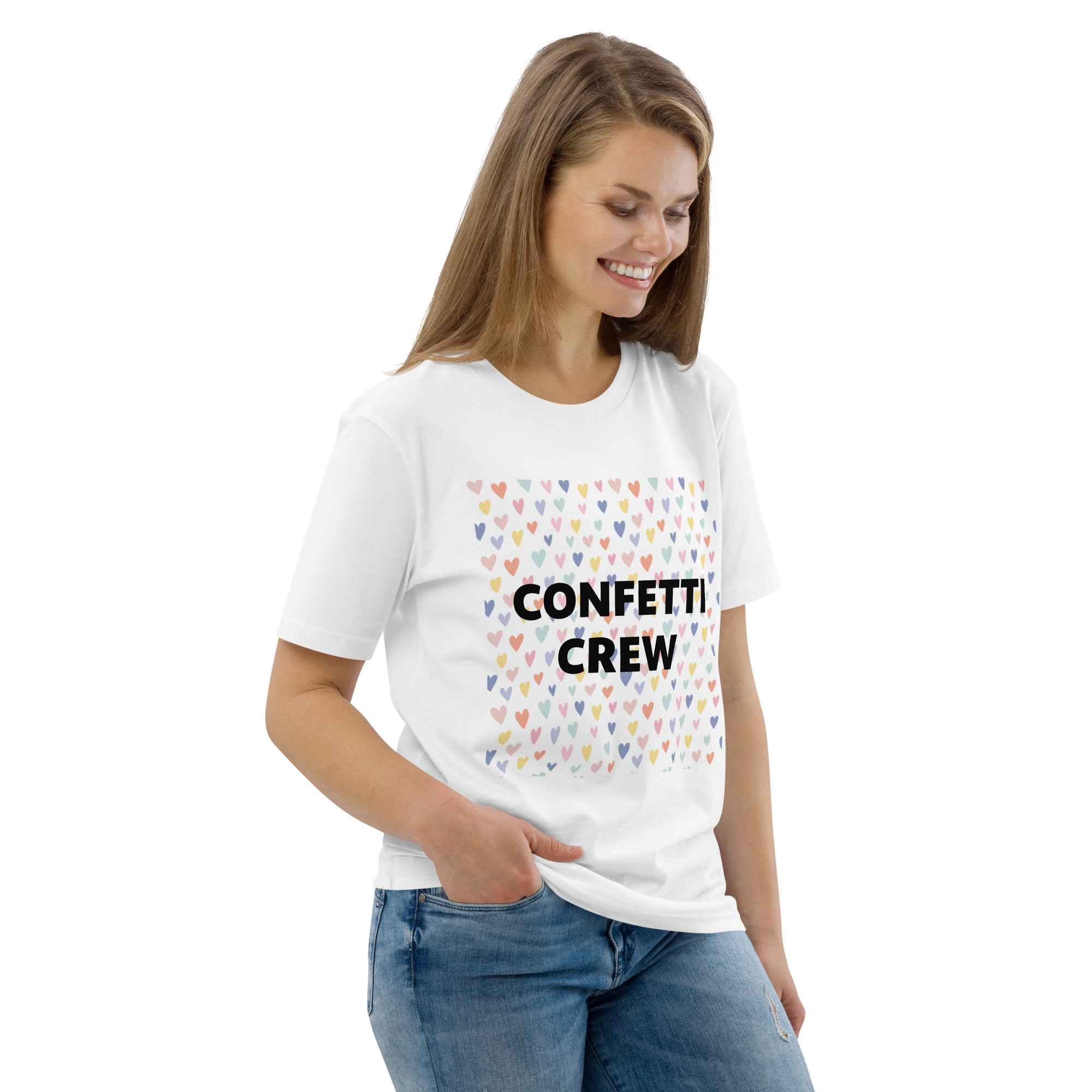 Confetti Crew Herzen - Unisex-Bio-Baumwoll-T-Shirt